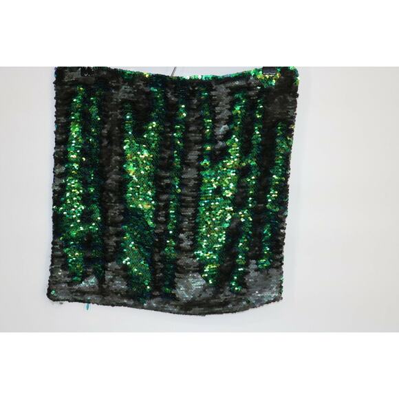 Sequined Sparkle Glitter Green Silver Pillow Case 15" x15" - Picture 5 of 6